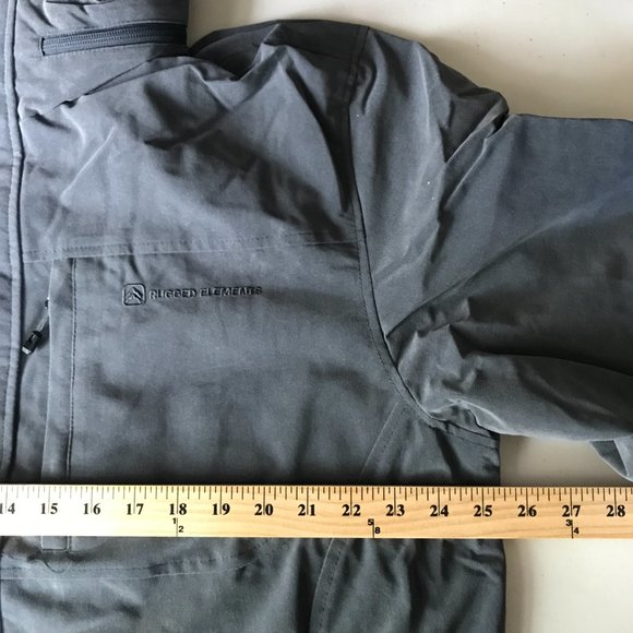 Rugged Elements Trek Utility Jacket Mens XL Gray Full Zip Hooded Water Resistant - Picture 11 of 16